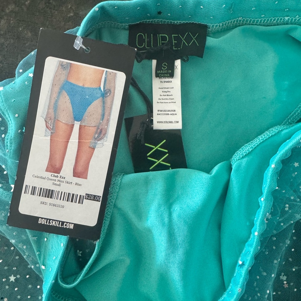 Dolls Kill Club Exx Celestial Queen mini skirt with sleeves - Picture 2 of 2